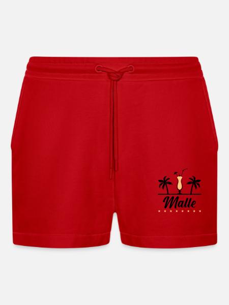 malle - Organic Relaxed Cropped Shorts Made in EU - Rot