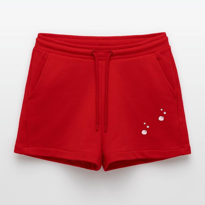 Soap bubbles circles shape water pattern Organic Relaxed Cropped Shorts Made in EU