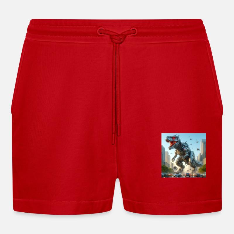 Rampage - Organic Relaxed Cropped Shorts Made in EU - red