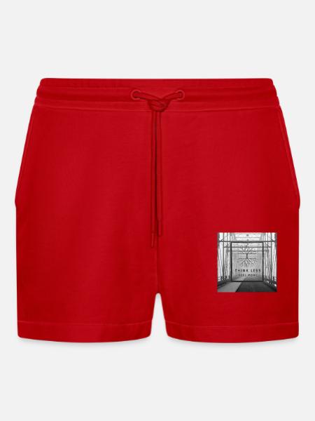 Think Less, Feel More - Organic Relaxed Cropped Shorts Made in EU - Rot