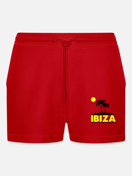 Ibiza - Organic Relaxed Cropped Shorts Made in EU - red