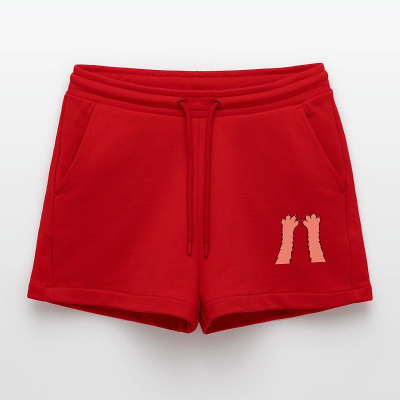 Cats, claws, paws, paws, sharp claws, scratching Organic Relaxed Cropped Shorts Made in EU