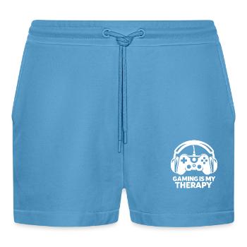 Le jeu est ma thérapie - Short bio décontracté court fabriqué en UE -  Sol Blue - Devant