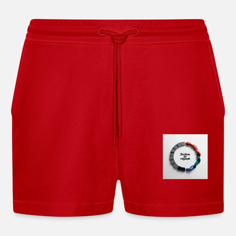Evolve or Repeat - Organic Relaxed Cropped Shorts Made in EU - Rot