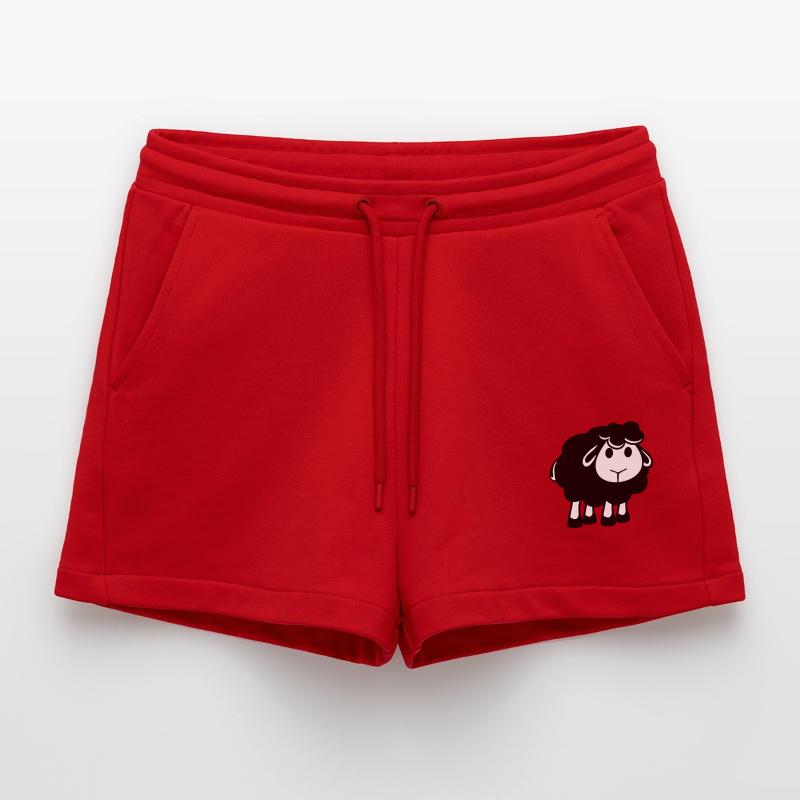 Black Sheep Small Cute Cute Lamb Cool Comic Organic Relaxed Cropped Shorts Made in EU