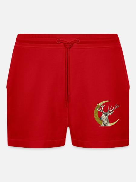 Hirsch - Organic Relaxed Cropped Shorts Made in EU - Rot