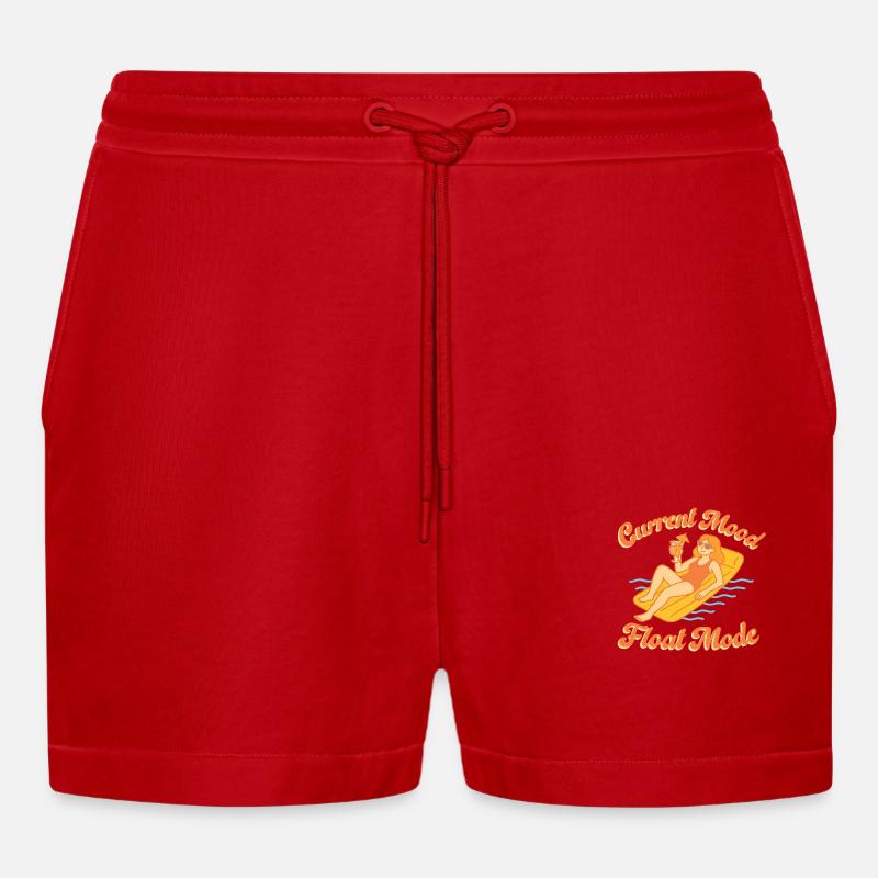 Current Mood: Float Mode - Organic Relaxed Cropped Shorts Made in EU - Rot