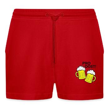 Toast à la bière Cheers - Short bio décontracté court fabriqué en UE - rouge - Devant