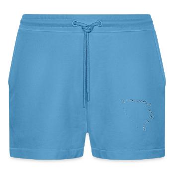 Bosnien Landkarte als Umriss - Organic Relaxed Cropped Shorts Made in EU -  Sol Blue - Vorne