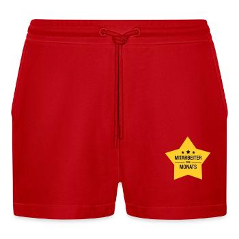 Mitarbeiter des Monats - Organic Relaxed Cropped Shorts Made in EU - Rot - Vorne