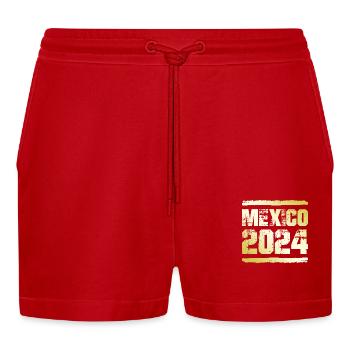 Mexico 2024 Gold - Organic Relaxed Cropped Shorts Made in EU - red - Front