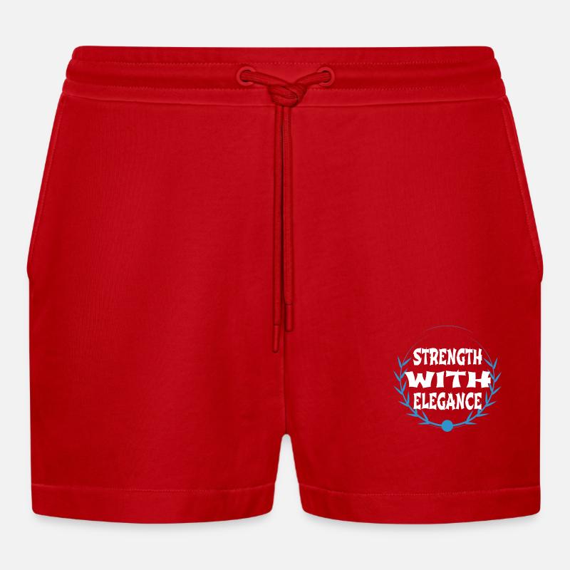 grace quotes empowerment tools - Organic Relaxed Cropped Shorts Made in EU - red