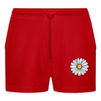 Gänseblümchen - Organic Relaxed Cropped Shorts Made in EU - Rot - Vorne