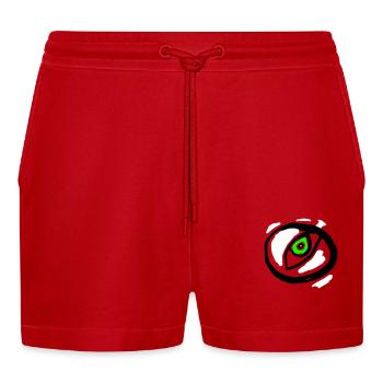 Eye - Symbolism - Organic Relaxed Cropped Shorts Made in EU - red - Front