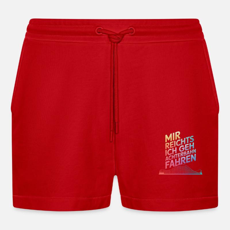 Achterbahn Freizeitpark Roller Coaster - Organic Relaxed Cropped Shorts Made in EU - Rot