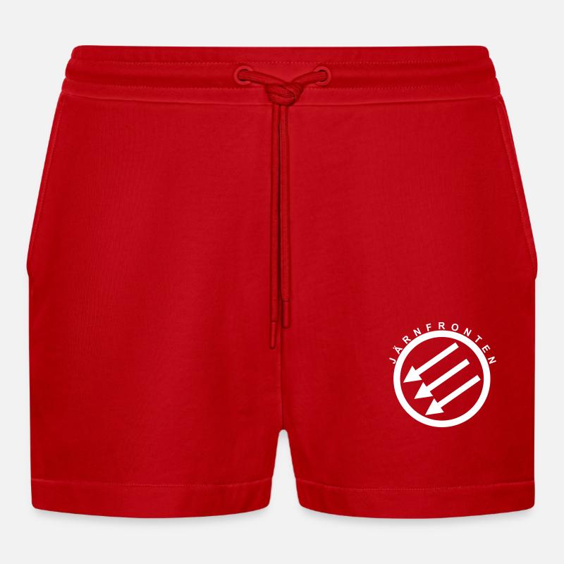 Järnfronten / Eiserne Front / Iron Front - Organic Relaxed Cropped Shorts Made in EU - Rot