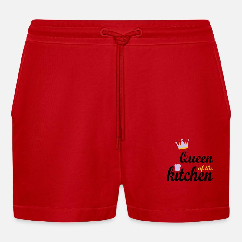 Kochen - Organic Relaxed Cropped Shorts Made in EU - Rot