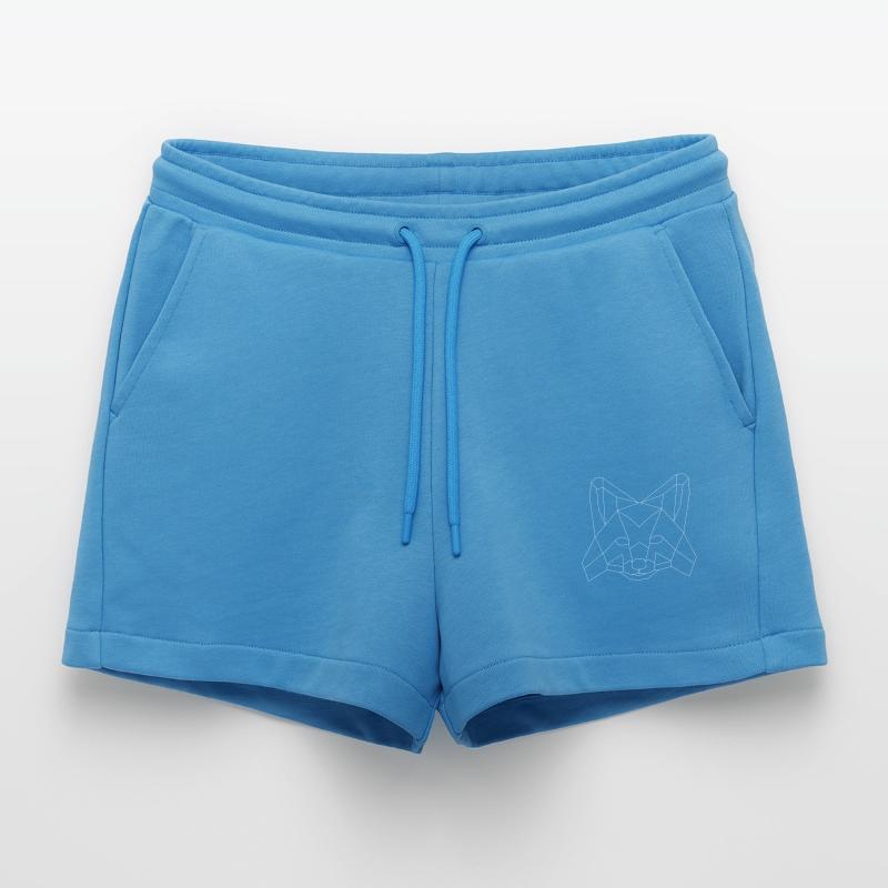 Fuchs polygons white Organic Relaxed Cropped Shorts Made in EU