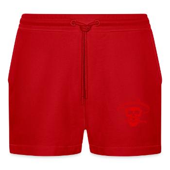 Mexican Skull Sombrero - Organic Relaxed Cropped Shorts Made in EU - red - Front