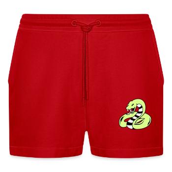 snake 02 - Organic Relaxed Cropped Shorts Made in EU - Rot - Vorne