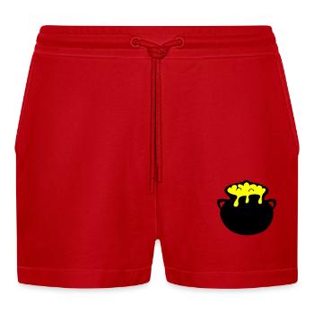 kessel - Organic Relaxed Cropped Shorts Made in EU - Rot - Vorne