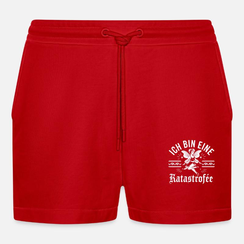 Ich bin eine Katastrophe - Short bio décontracté court fabriqué en UE - rouge