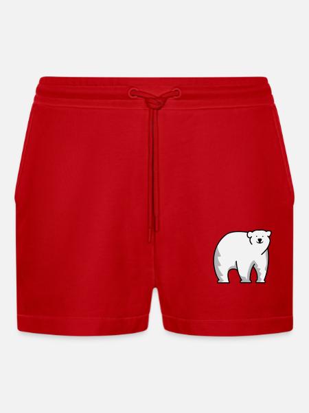 Eisbär - Organic Relaxed Cropped Shorts Made in EU - Rot