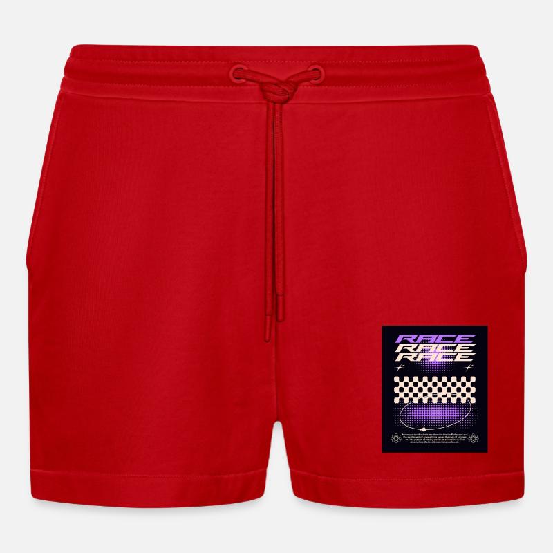 Conception de course / Course - Short bio décontracté court fabriqué en UE - rouge