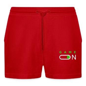 Game on T-Shirt für Sport und Gamer - Organic Relaxed Cropped Shorts Made in EU - Rot - Vorne