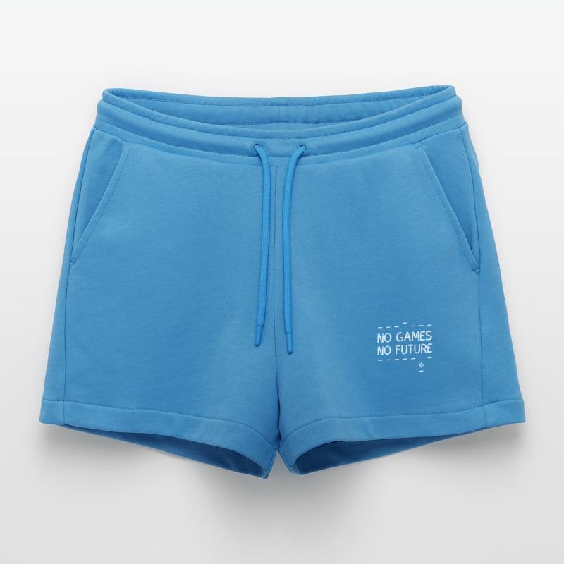 no games no future pixel nerd geek computer pc lol Organic Relaxed Cropped Shorts Made in EU