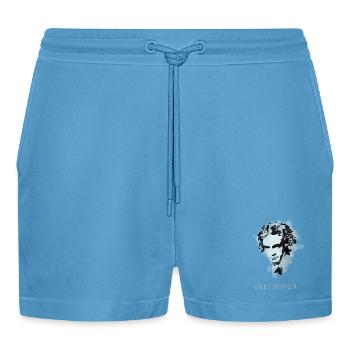 beethoven klassik musik komponist konzert taub pop - Organic Relaxed Cropped Shorts Made in EU -  Sol Blue - Vorne