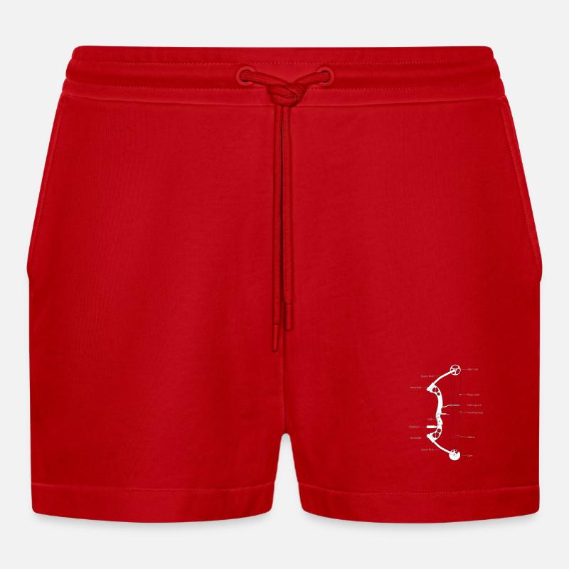 Bogenschießen Compoundbogen - Organic Relaxed Cropped Shorts Made in EU - Rot