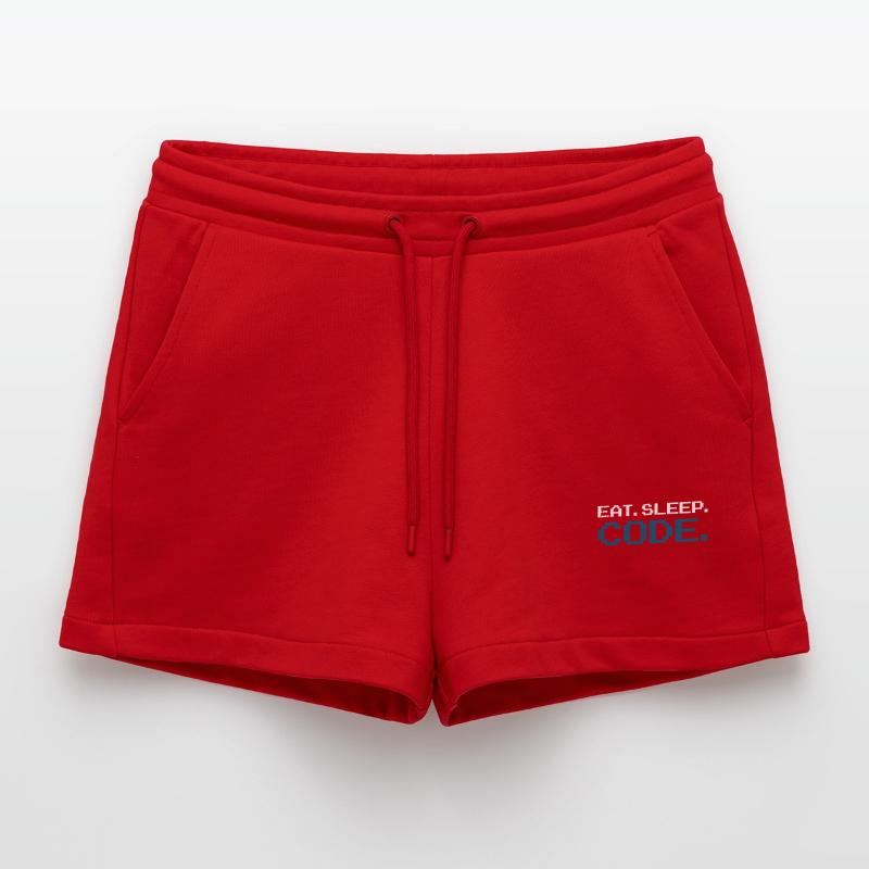 Programming code computer science Organic Relaxed Cropped Shorts Made in EU