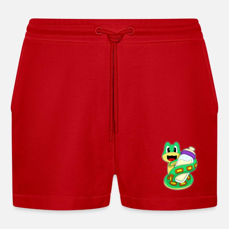 Lait de bébé Snake - Short bio décontracté court fabriqué en UE - rouge