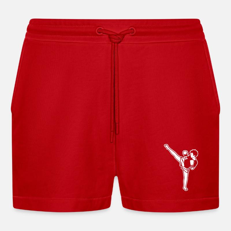 Kidboxer Junge - Organic Relaxed Cropped Shorts Made in EU - Rot