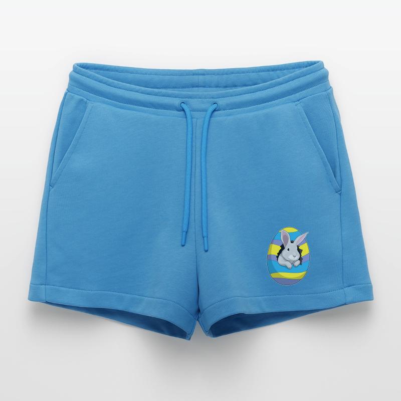 Bunny Easter Easter Egg Organic Relaxed Cropped Shorts Made in EU