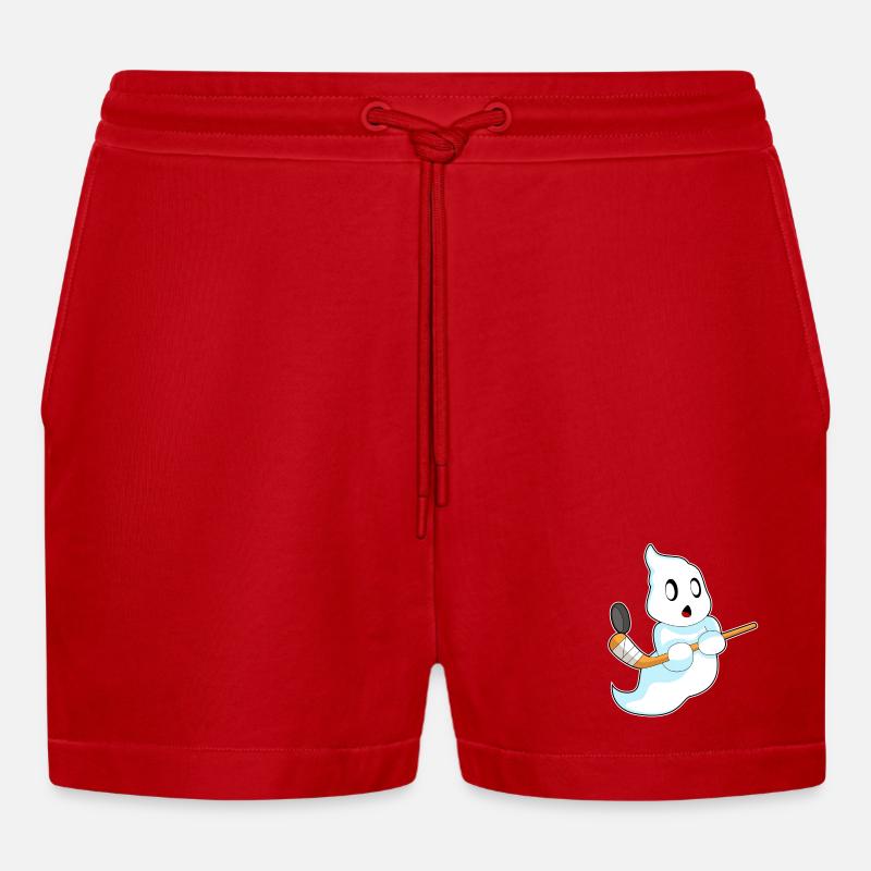 Geist Eishockey Eishockeyschläger - Organic Relaxed Cropped Shorts Made in EU - Rot