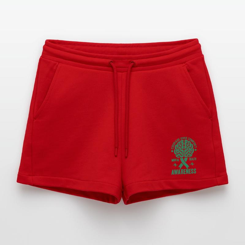 Depression Help - Mental Breakdown Organic Relaxed Cropped Shorts Made in EU