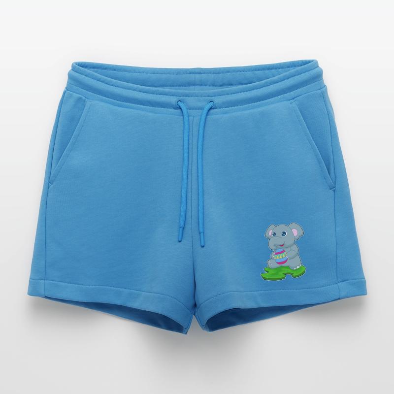 Elephant Easter Easter Egg Organic Relaxed Cropped Shorts Made in EU