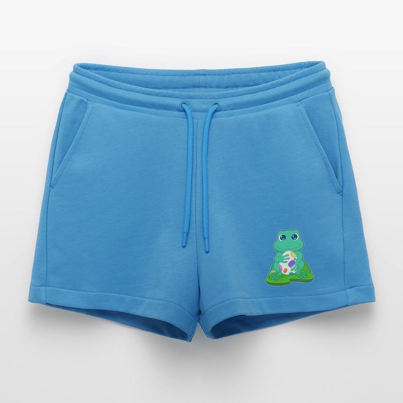 Frog Easter Easter Egg Organic Relaxed Cropped Shorts Made in EU