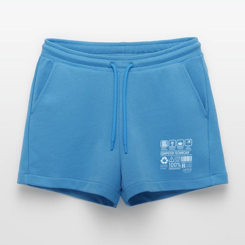 Computer Technician multi tasking problem solving Organic Relaxed Cropped Shorts Made in EU