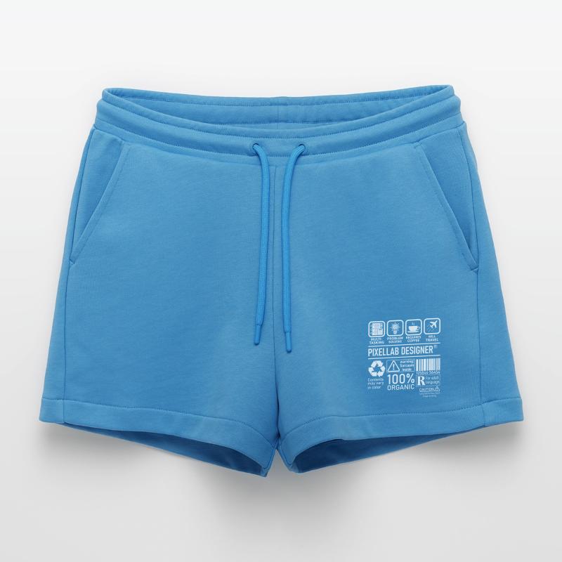 Pixellab Designer multi tasking problem solving Organic Relaxed Cropped Shorts Made in EU