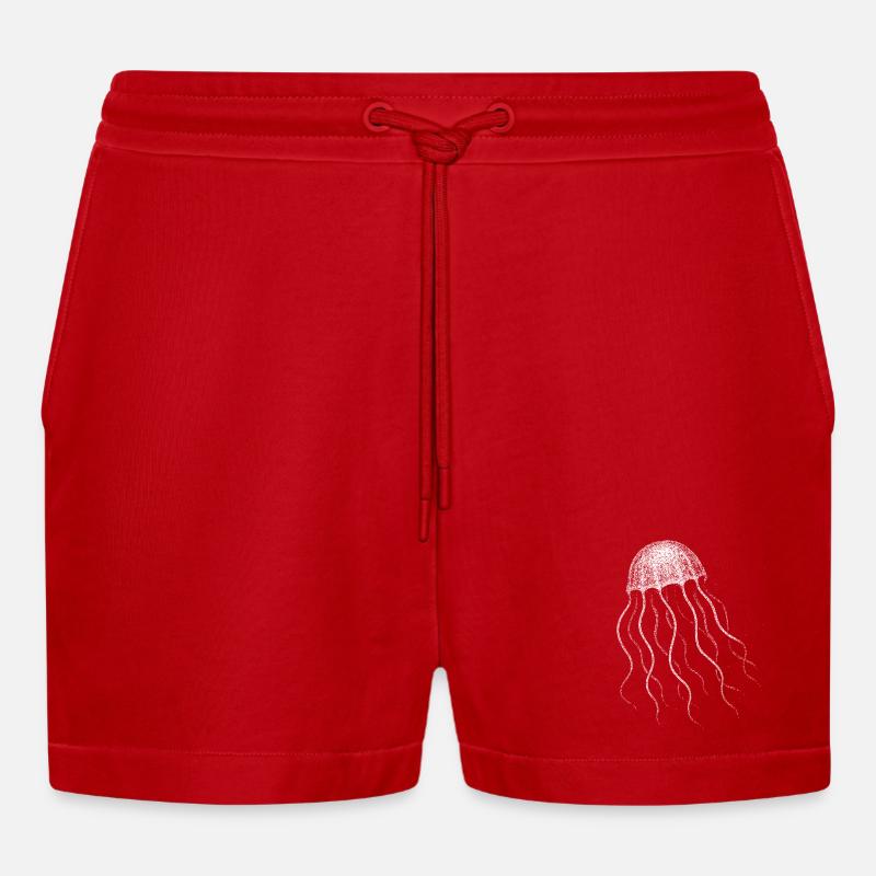 Méduse - Short bio décontracté court fabriqué en UE - rouge