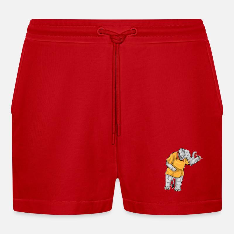 Fléchette éléphant Fléchette - Short bio décontracté court fabriqué en UE - rouge