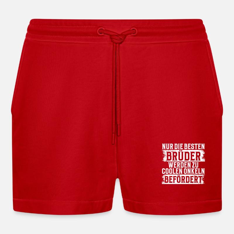 Besteb Brüder Werden Zu Onkeln Befördert - Organic Relaxed Cropped Shorts Made in EU - Rot