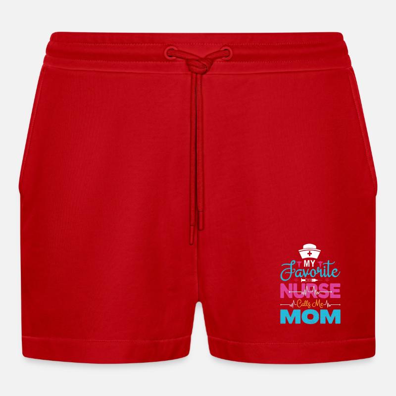 Mama Stolze Krankenschwester Mutter Geschenke - Organic Relaxed Cropped Shorts Made in EU - Rot