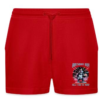 Birthday Gamer VR - Organic Relaxed Cropped Shorts Made in EU - Rot - Vorne