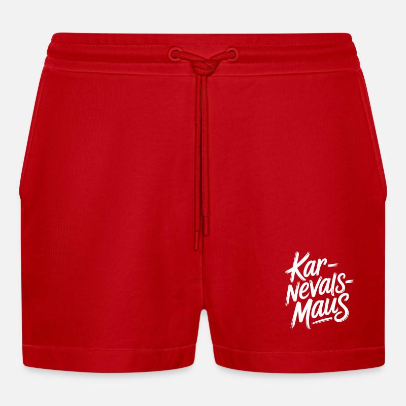 Carnival Mouse Cologne Carnival Mouse - Organic Relaxed Cropped Shorts Made in EU - red
