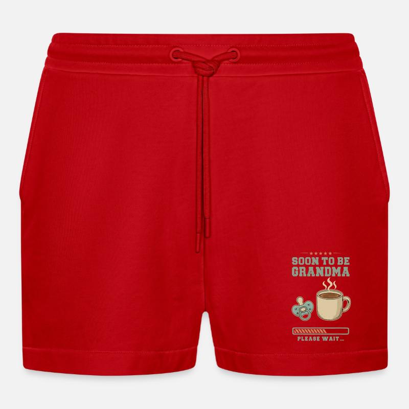 Werdender Oma loading zukünftige Großmutter - Organic Relaxed Cropped Shorts Made in EU - Rot