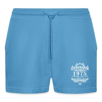 December 1975 Jubilee 1975 Legends December - Organic Relaxed Cropped Shorts Made in EU -  Sol Blue - Front
